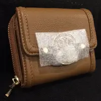 在飛比找蝦皮購物優惠-國際精品 TORY BURCH 荔枝皮咖啡短夾