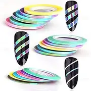 MEILINDS Nail Art Striping Tape Line Mermaid Candy Color 1mm 2mm 3mm Adhesive Sticker DIY Nail Manicure Tools Decals Decoration 18 PCS