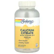 Solaray, Calcium Citrate with Vitamin D-3, 1,000 mg, 240 Capsules (250 mg per Capsule)