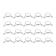 Fuel Line Hose Clips, 20pcs 18mm 304 Stainless Steel Tube Spring Clamps(Silver)