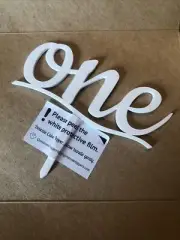 Premium Plastic White “one” Cake Topper - Brand New