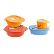 Tupperware Crystalwave Set of 4 Microwave and Dishwasher Safe Stain Guard NEW