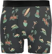[ZZXXB] Palm Tree Coconut Mens Boxer Briefs Stretch Breathable Underwear Fly Front with Pouch S-XXL