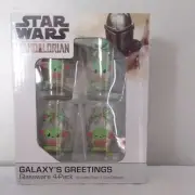 Disney Star Wars The Mandalorian Galaxy's Greetings 1.5 oz Glassware Set Of 4