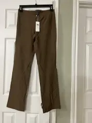 XS EILEEN FISHER PINENIDDLE WASHABLE STRETCH CREPE SLIM BOOTCUT PANTS INSEAM 32”