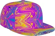 [ROSIHODE] Funny Trippy Baseball Cap Men Women Rainbow Tie Dye Adjustable Snapback Flat Bill Hip Hop Hat