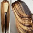 13x4 HD Highlight Lace Frontal Wigs WomenHoney Blonde Brazilian Bleached Ombre
