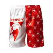 Sydney Swans AFL AF9263 Boys Team Logo Printed Satin Boxer Shorts New