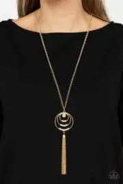 Paparazzi's "Spiraling Sparkle" Gold Necklace Set
