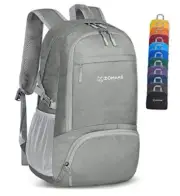 Lightweight Packable Backpack 30L - Foldable Hiking Medium Sliver Grey