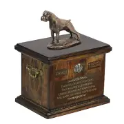Boxer IV urn with a picture of a dog and a plaque Art-Dog