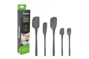5 Piece Set Silicone Spatula Spoon Spoonula Tovolo Flex Core - Charcoal Grey