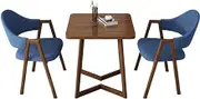 Double Square Dining Table, Modern Dining Table and Chairs with Solid Structure, 3 Piece Modern Round Dining Table Set, Suitable For Restaurants, Living Rooms, Office Spaces, Cafes(Dark