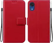 Compatible with Samsung Galaxy A03 Core 4G Flip Kickstand case Cover,Compatible with Samsung Galaxy A03 Core 4G Magnetic Wallet Case Red