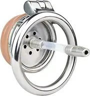 Stainless Steel Negative Chastity Lock Sissy Metal Penis Cage with Hollow Urethral Catheter Chastity Device Sex Toy