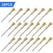 Brass Rotary Wire Wheel Pencil Polishing Brushes Kit for Power Tools (20pcs)