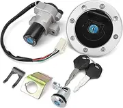 KIADZIE For Suzuki GS500 2001-2012 Motorcycle Ignition Switch Fuel Gas Tank Cap Cover Seat Lock Key Set Kit GS 500