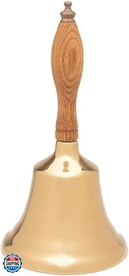 Bevin Bells Solid Brass Hand Bell | 8HB | New England Hardwood Handle | Elega