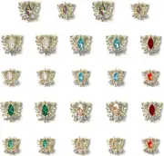 24PCS 3D Nail Art Crystal Rhinestones Charms DIY Manicure Phone Case Decorations