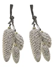 HGTV Set of Two 8in Acorn Cluster Ornaments