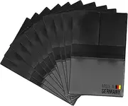 [ggm] 10 x Car Registration Card Holder in Black, Vehicle Registration Folder with 4 Compartments, Robust Plastic ID Holder, for Car, Motorcycle, Truck, Compact & Wipe-Clean, Approx. 9.5 x 12.3 cm