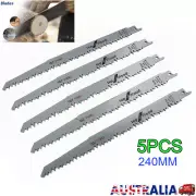 5 x Stainless Steel Reciprocating 240mm For Cutting Tree Root Wood Saw_Blade Set