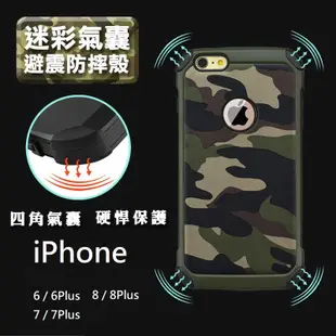 iPhone迷彩氣囊保護殼i8Plus i8 i7Plus i7 i6Plus i6s防摔防撞避震殼手機套氣囊手機殼全包