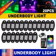 20 Pods RGB Rock LED Lights Kit Underbody Neon Music Bluetooth Light APP Control