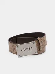 GUESS Men's Beige Brown Vezzola Adjustable Reversible Belt Size: Small