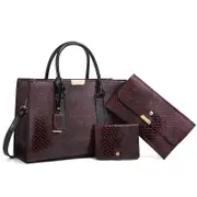 Stylish 3-in-1 Snakeskin Diagonal Handbag - Fashionable and Versatile