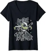 Womens Disney Pixar Toy Story Buzz Lightyear Green Space Ranger V-Neck T-Shirt