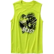 Athletic Works Boys Poly Graphic Muscle Tank Top Beast Yellow X-SMALL 4-5