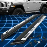 For 18-24 Jeep Wrangler JL Heavy Duty Dropped Step Nerf Bar Running Boards White (for: Jeep)