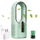 Bladeless Desk Fan, 11.8 Inch Portable Small Fan Quiet Table Fan Rechargeable...