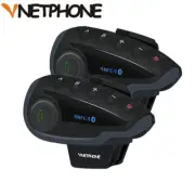 Motorcycle Intercom Headset Bluetooth Helmet Interphone Headphone Speaker 2 Pack