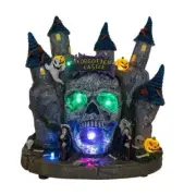6.25" Kurt Adler LED Lighted Skull Halloween Graveyard Castle House Spooky Decor