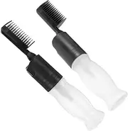 WRITWAA 2pcs Hair Oil Applicator Bottle with Comb Dual Functionality for Precise Hair Dye Application with Graduated Scale for Efficient Root Application