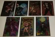1990s LOT 0F 7 COMIC/ART CHROMIUM PROMO CARDS-SPAWN-ONSLAUGHT-HILDEBRANTS-BORIS-