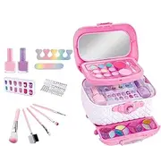 Kids Makeup Set | Washable Child Makeup Set | Nail Art Accessories Princess Dolls Dress Up Toy Play Real Makeup Set for Performance Dance Show Role Play