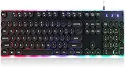 Stsmcl Keyboard Desktop Retro Punk Robotic Suspension Round Cap Electrician Light Game Keyboard