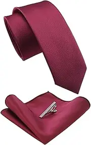 [JEMYGINS] Narrow Men's Tie and Pocket Square Tie Clip Set 6 cm
