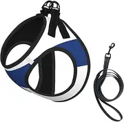 Finnish flag print Dog Harness and Leash Set, Reflective Adjustable Puppy Vest for Small Medium Large Dogs, Cats