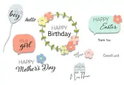 Celebration Phrases Sizzix Clear Stamp and Framelits Die Set 663842 NEW!