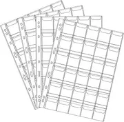 30 Pocket Coin Pages,Gogoaie 10 Sheets Plastic Coin Holders Stamp Collector Supplies for Coin Stamp Currency Collection