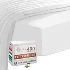 100 Cotton Twin XL Fitted Sheet White Luxurious 400 Thread Count Long Staple Cot