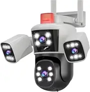 12MP,8K,3-Lens,WiFi Surveillance Camera,10x Zoom,CCTV Outdoor WiFi Camera,IP Camera,PTZ Security Protection(E/U,WiFi Camera 128GB)