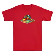 Melting Cube Funny Retro Gaming Cube Graphic Vintage Men's Short Sleeve T-Shirt