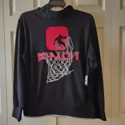 AND1 Bank Shot Hoodie Black M Basketball Graphic