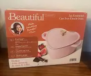 BEAUTIFUL 2qt Pink Champagne Heart Cast Iron Dutch Oven, Drew Barrymore - NIB