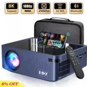 8K 25000 Lumen Projector 5G WIFI Cinema Portable Home Movie Projector Bluetooth